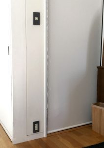 寝室壁 上 MSP-010Gグレー、下 MSP-030Gグレー 施工例 : MSP-010G,MSP-030G